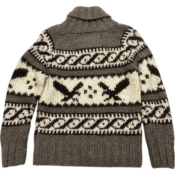American Eagle Wool Blend Cowichan Pullover Navajo Western Sweater Women's Small - Picture 6 of 6